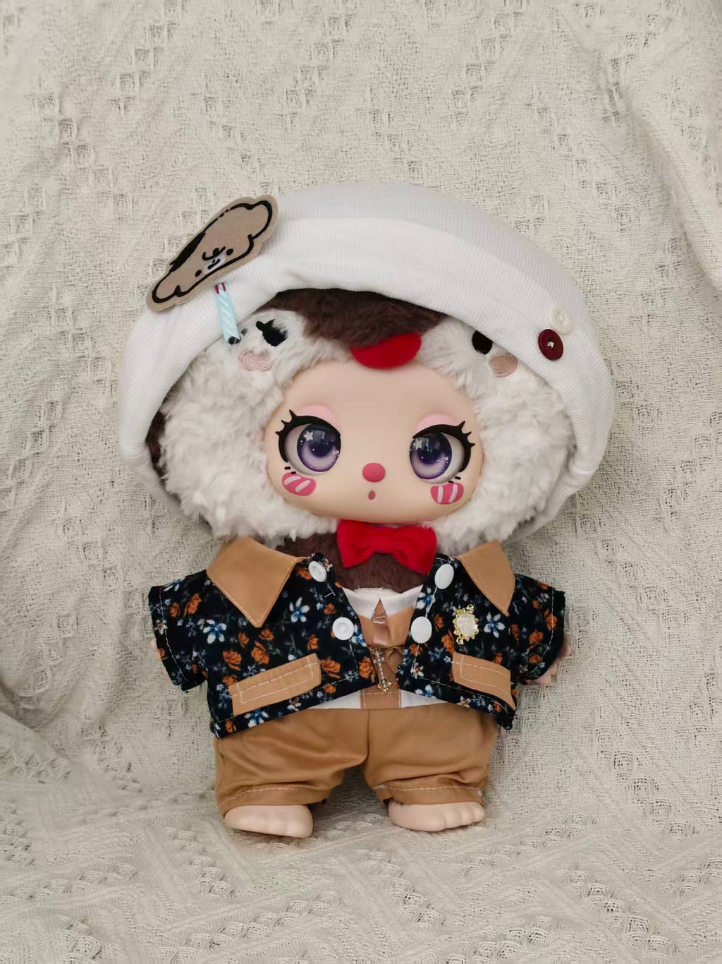Caramel Floral "Cross Tea Party" Suit – Outfit Set for 20cm Cotton Dolls / Duffy Dolls (Fits 40cm / 17-inch Dolls)