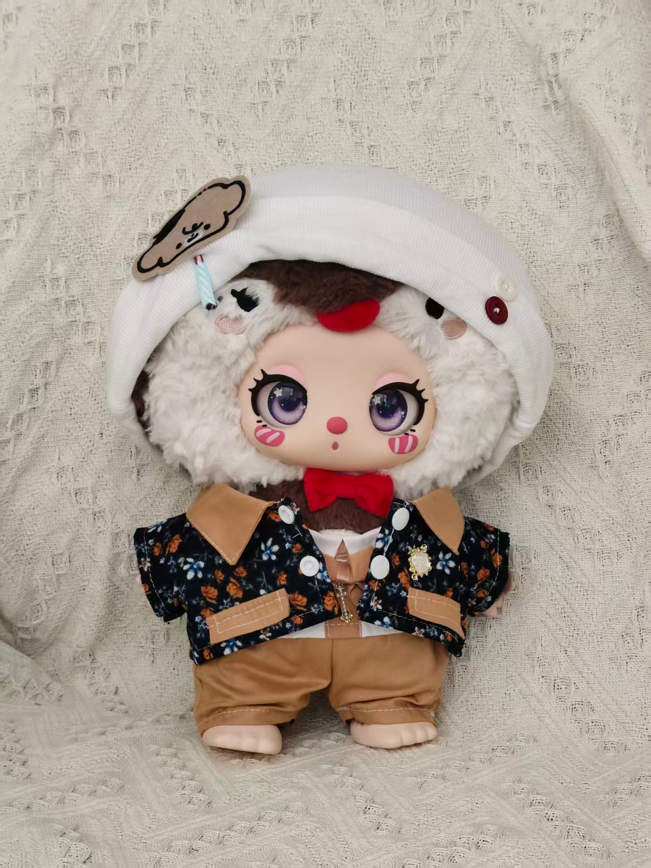 Caramel Floral "Cross Tea Party" Suit – Outfit Set for 20cm Cotton Dolls / Duffy Dolls (Fits 40cm / 17-inch Dolls)