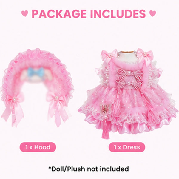 Pink outfit for 400% dolls，40cm Doll Fairy Princess Dress Set