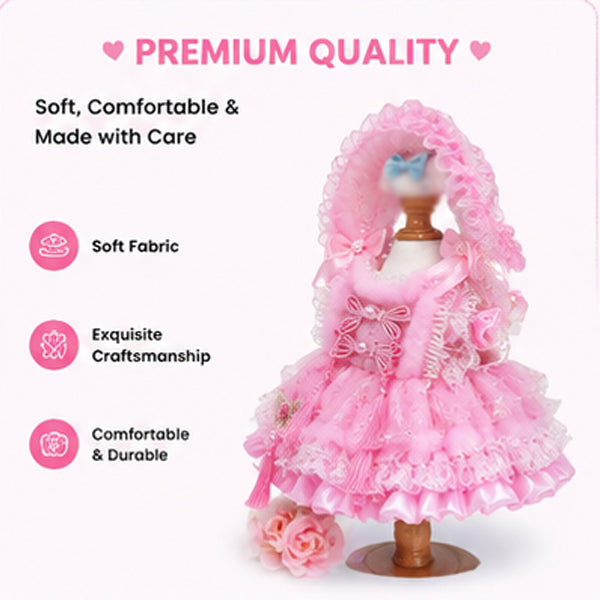 Pink outfit for 400% dolls，40cm Doll Fairy Princess Dress Set